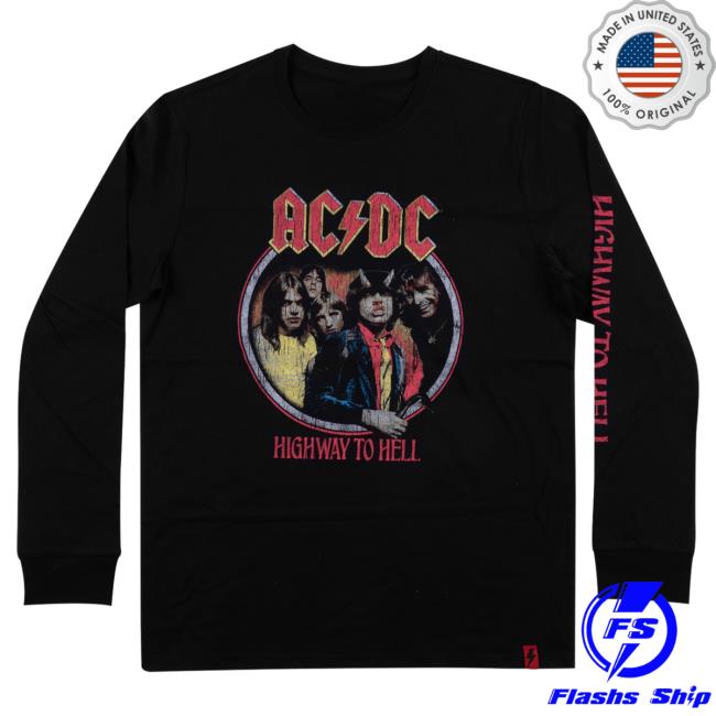 Official Ac Dc Merch Store Ac/Dc Highway To Hell Band L/S T Shirt Ac Dc Shop Acdc Clothing