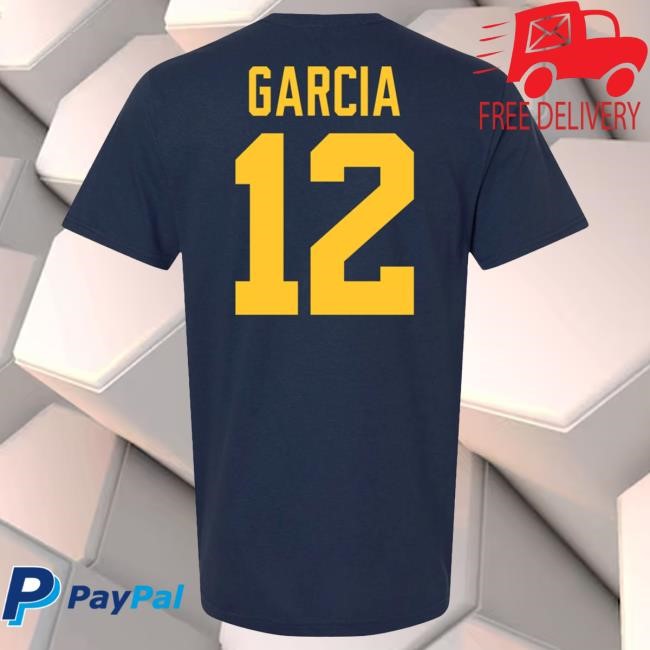 The M Den Michigan Wolverines #12 Jake Garcia Student Athlete Blue Football Hot Shirt
