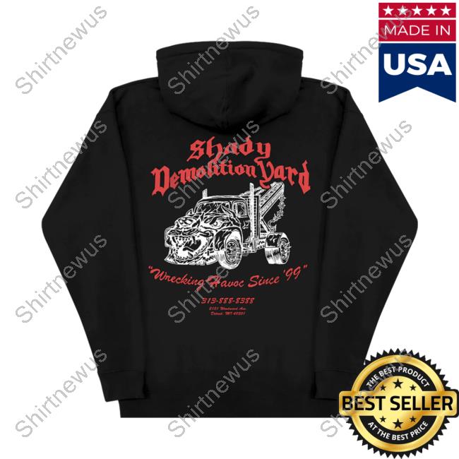 Official Eminem Clothing Store Shop Merch Slim Shady Demolition Barbed Wire Hoody Black Official Eminem Clothing Store Shop Merch Slim Shady Demolition Barbed Wire Hoodie Black