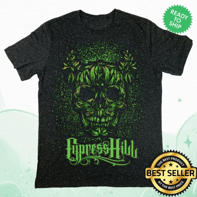 Official Cypress Hill Merch Cypress Hill Pot Monster Shirts in Confetti Black CypressHill