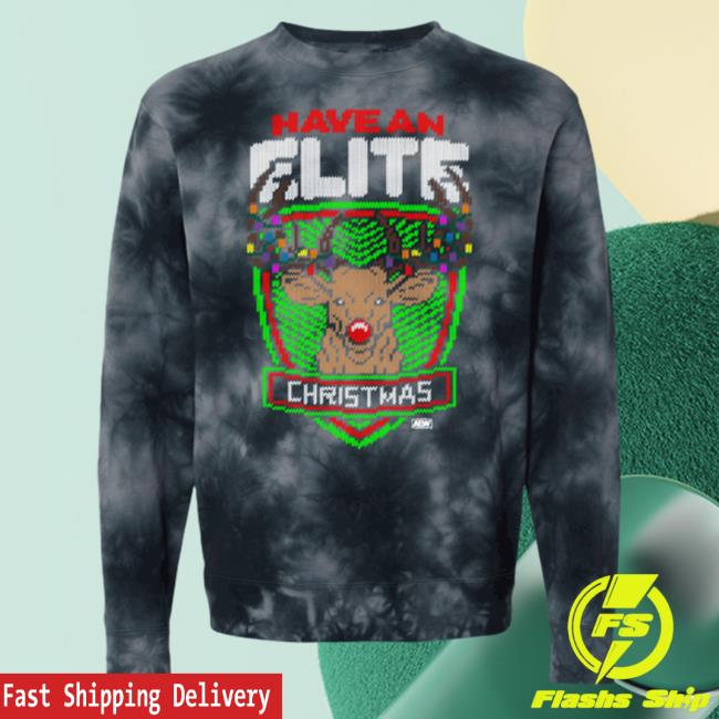 Official Aew Merch Top Rope Tuesday Limited Edition Elite Christmas Crewneck Sweatshirt