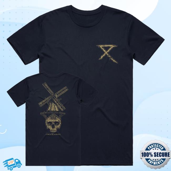 Official Circa Survive Windmill Shirt 2023 Navy Circasurvive
