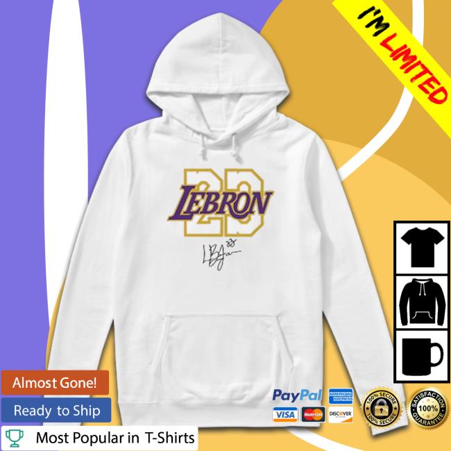 Lebron James Number 23 Los Angeles Lakers Signatures Sweatshirt