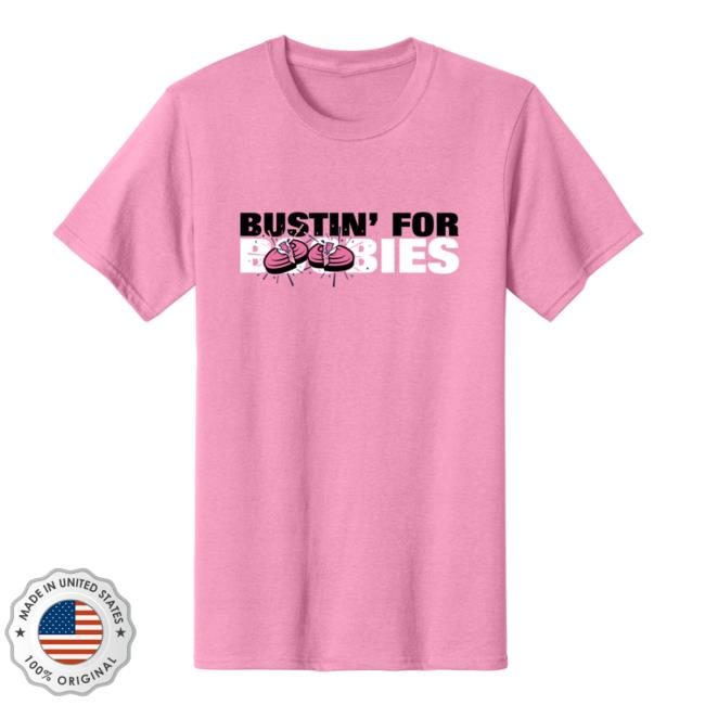 Official Clay Shooting Candy Pink Bustin’ For Boobies Tees