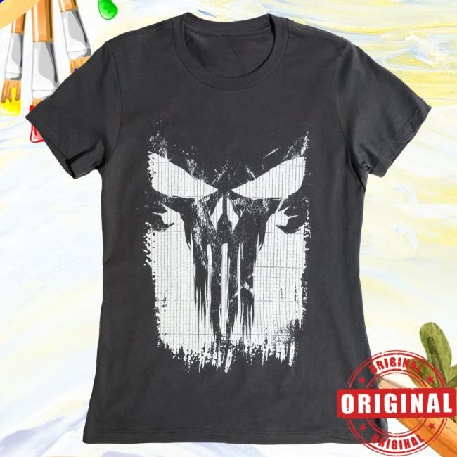 Official Heroes And Villains Forge Series Marvel The Punisher Logo Womens Tees
