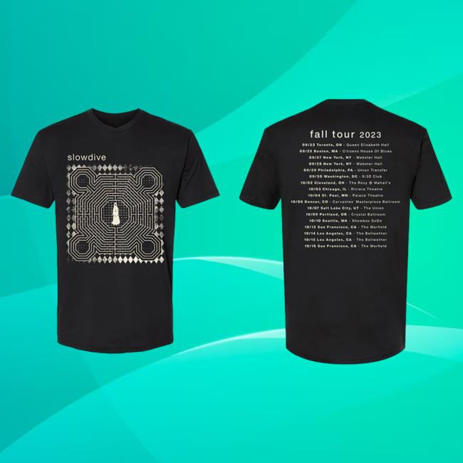 Official Slowdive Merch Tour Attractive Shirt Black