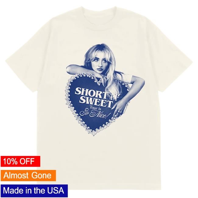 Official Sabrina Carpenter Merch Store Short n' Sweet Heart Ivory Residency Tees