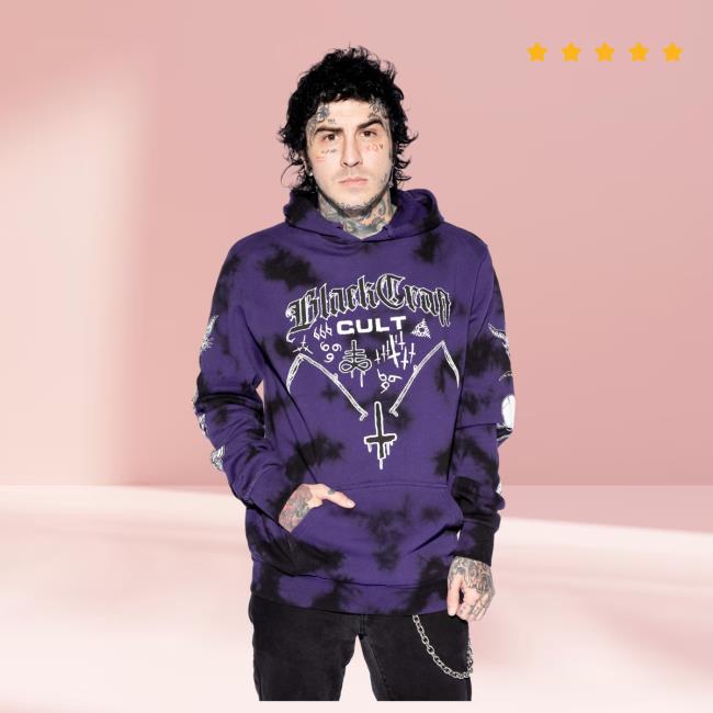 Blackcraft Cult Clothing Store BlackcraftCult Aftermath - Purple Lightning Dye Crew