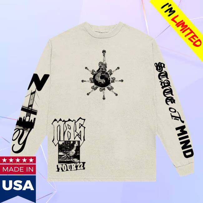 Official Nasir Jones Shop Nas Merch Sand 2022 Ny State Of Mind Long Sleeve Hot Shirt Nasirjones