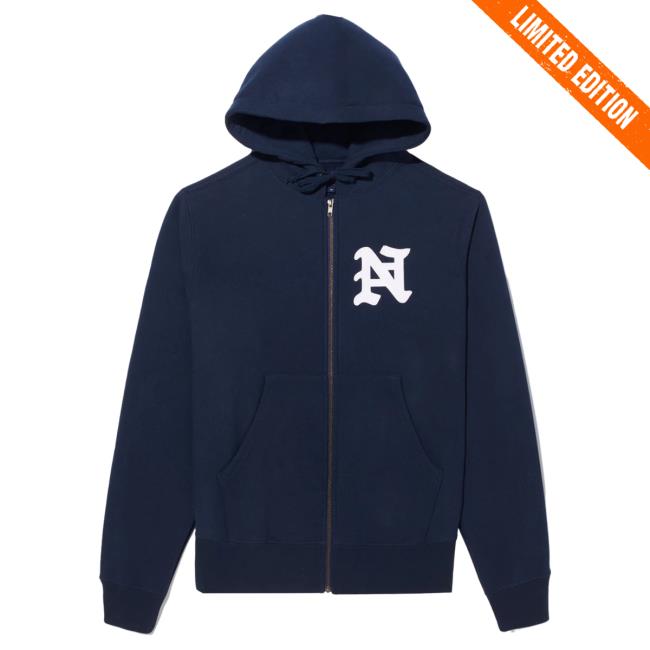 Official Noah Merch Store Split Pull Over Hoodie Navy Noah Clothing Shop Apparel