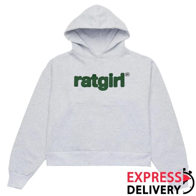 Official Stray Rats Ratgirl Logo Crop Hood Grey