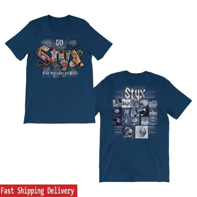 Official Styx World Clothing Styx - 5 Decades Of Hits Top Shirt