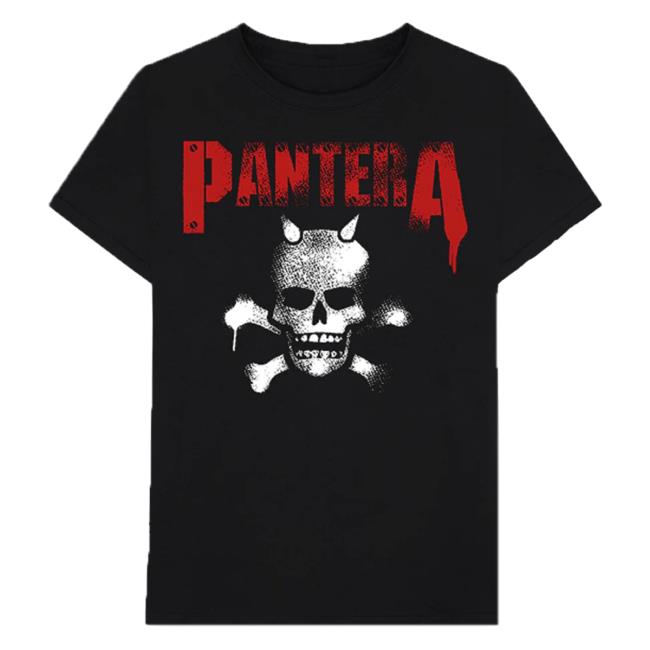 Official Pantera Merch Store Shop Pantera Horned Skull Stencil Popover Shirt