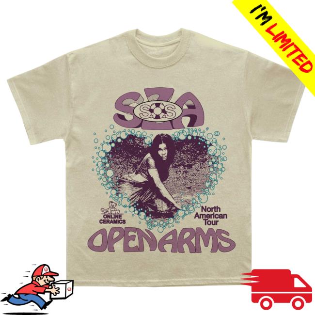 Official SZA Merchandise - Sand SOS Openarms North America Tour Top Shirt