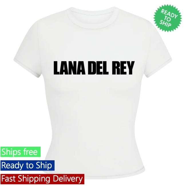 Official Lana Del Rey New Store Shop Merch White Cropped Tee With Lana Del Rey Logo