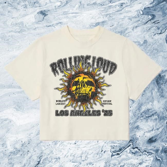 Rolling Loud RL LA 25 Sun Cream Crop Tshirt