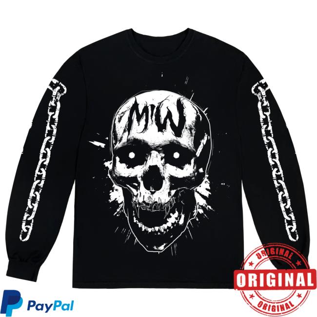 Official Motionless In White Miw Merch Store Skull Long Sleeve Top Shirt Black MotionlessInWhite MiwMerch