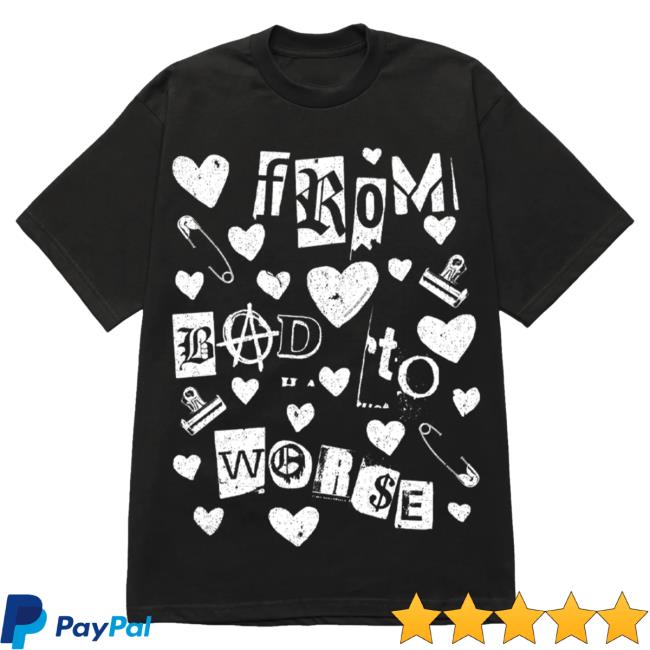 Official Misery Worldwide Misery Bad To Worse Graphic Print Black Hot Shirt