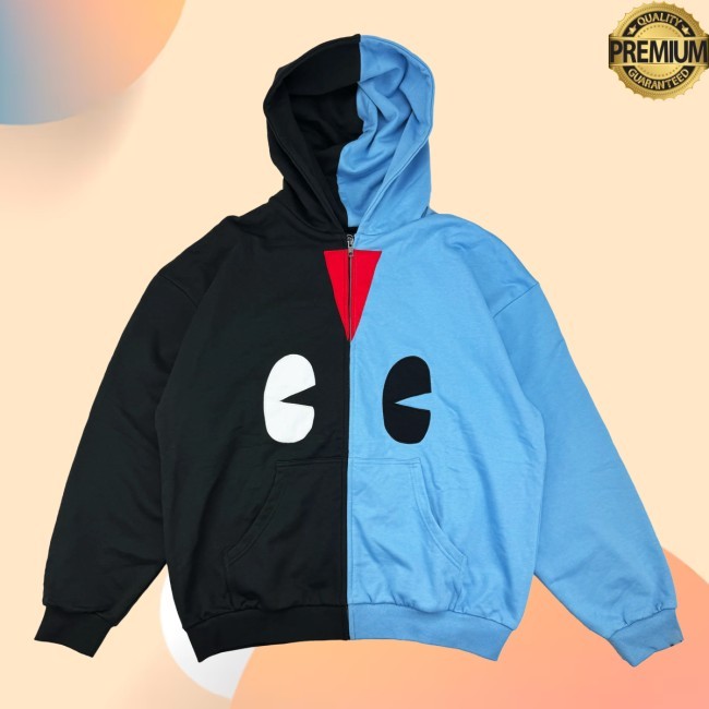 Split Face Long Sleeve Hoodie Official Lil Darkie Merchandise — Small Dark One