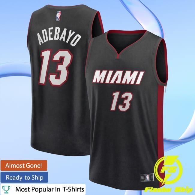 Black NBA Basketball Adebayo Miami Heat Youth Fast Break Jersey