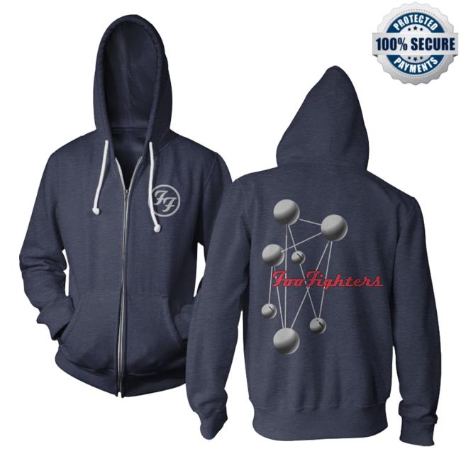 Official Merch Bar Foo Fighters Molecules Zip Up Sweatshirt FooFighters Merchbar