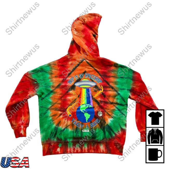 Official My Name Is Griz Shop Griz Spaceship Ufo-Dye Oversized Sweatshirt Tie Dye Mynameisgriz