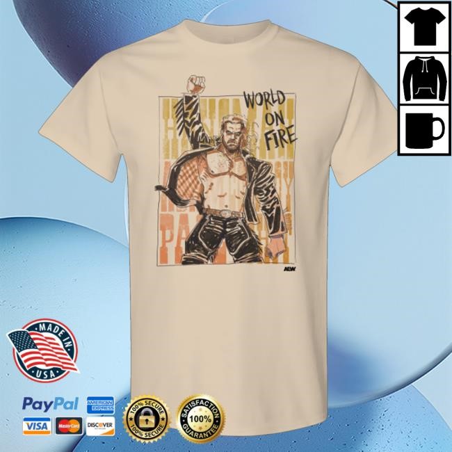 Hangman Adam Page - World On Fire Essential T Shirt - Shopaew All Elite Wrestling