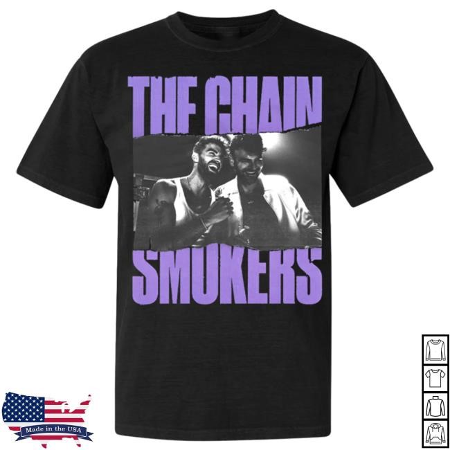 Official The Chainsmokers Merch The Chainsmokers Black Photo Popover Shirt