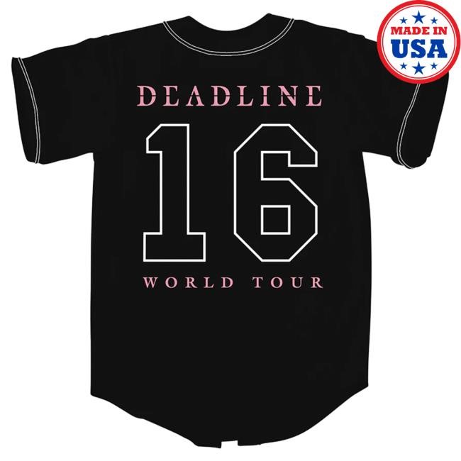 Deadline Tour Merch BLACKPINK 16 Baseball Jersey Black Tee | Blackpink Official Merch Store