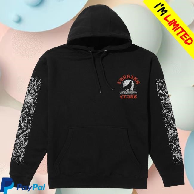 Official Lurking Class Clothing Merch Shop Stikker Wolf Hood - Black LurkingClass