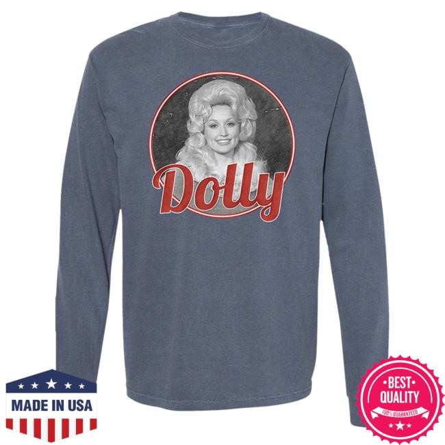 Official Dolly Parton Merch Store Shop Dolly Parton Black And White Photo Long Sleeve Tee DollyParton