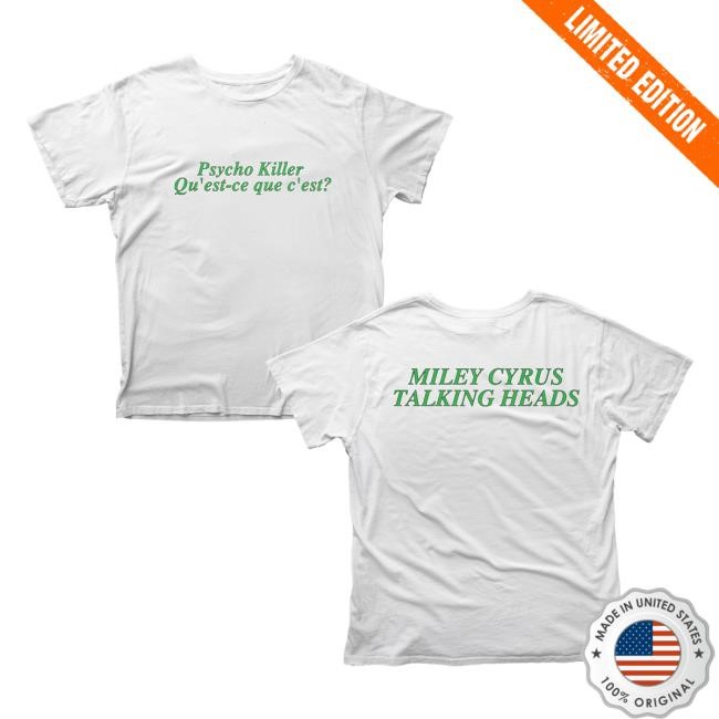 Official Talking Heads Merch Store Talking Heads X Miley Psycho Killer Tee Talking Heads