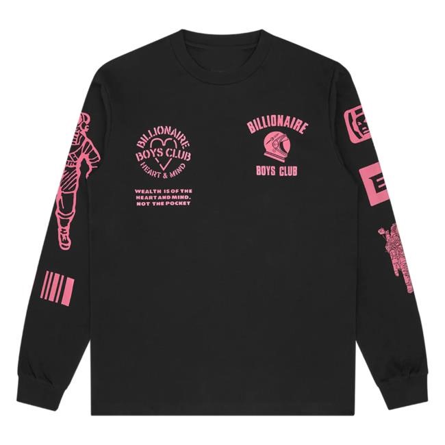 Official Bbcicecream Multi Graphic Long-Sleeve Black Hot Shirt