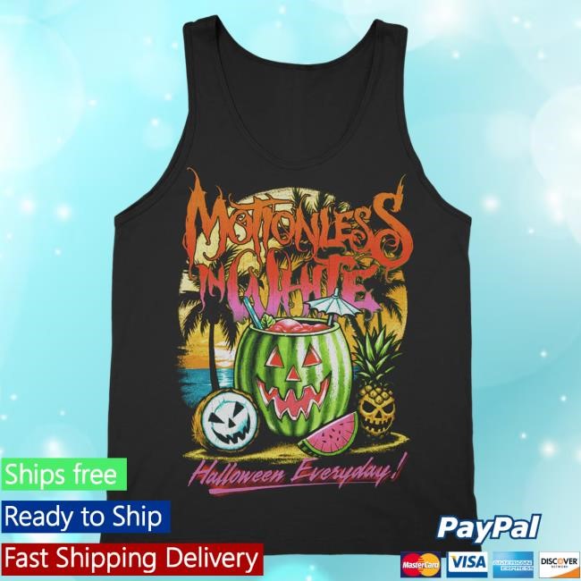 Official Miwmerch Motionless In White Halloween Everyday Tank Top (Black) Top Shirt Miw Merch Store