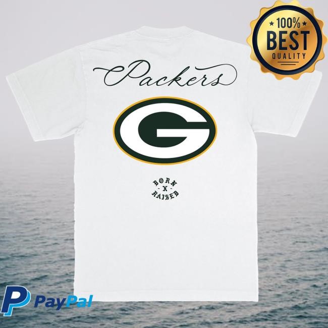 Unisex Green Bay Packers Born x Raised White Fine Line Tees NFL Shop Store