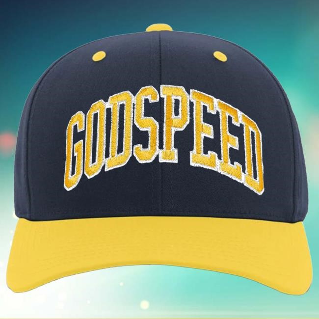 Official Zach Bryan Merch Store Shop ZB Godspeed Michigan Navy and Yellow Cap