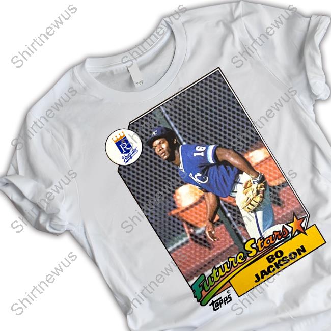 Homage Merch 1987 Topps Future Stars Bo Jackson Royals Sweatshirt Kansas City Royals