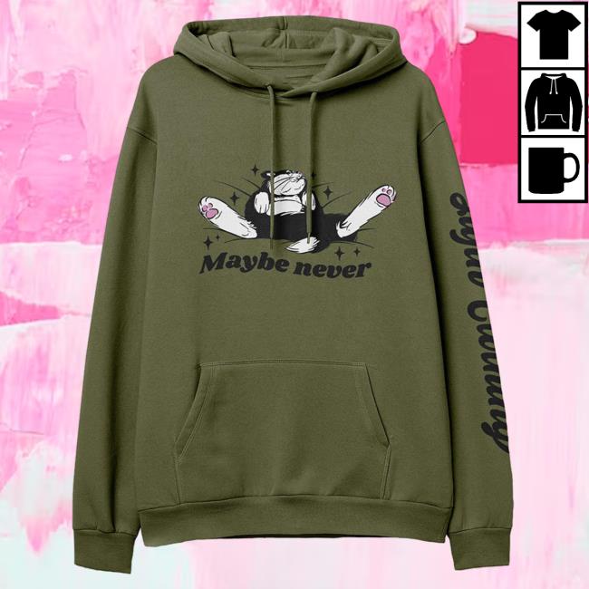 Official Yujin Clothing Maybe Never Hoodie Military Green