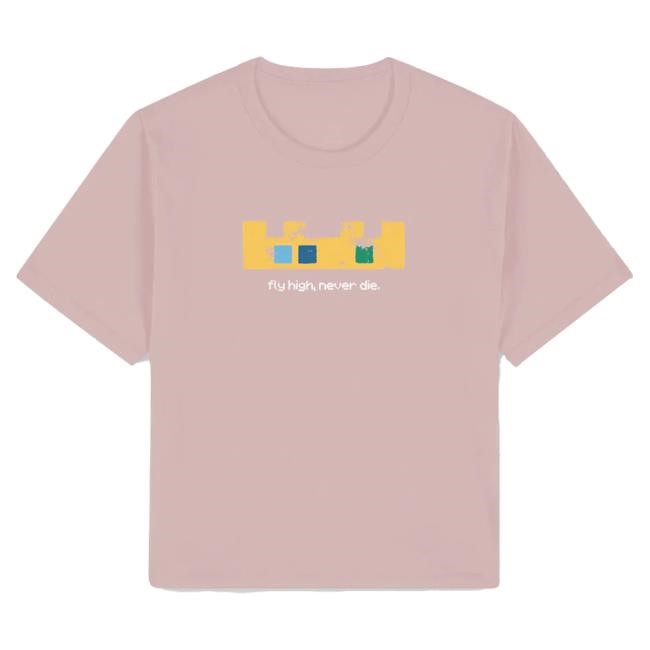 Official Technoblade Merch Store Technoblade Fly High, Never Die Crop Shirt (Blush)