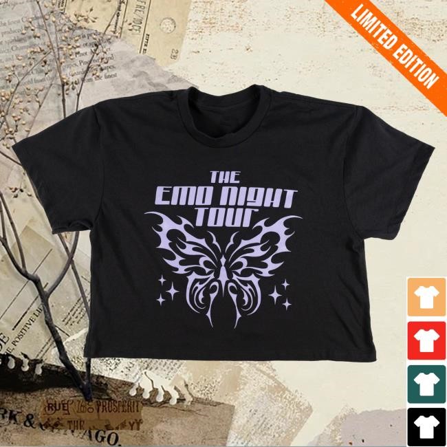 Official Emo Night Tour Butterfly Crop Top Hot Shirt