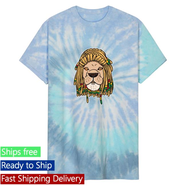 Spreadshirt Shop Store Reggae Music Rasta Rastafari Lion Cat Dread Gift Unisex Tie Dye Tshirt Blue Lagoon Spread Shirt Merch