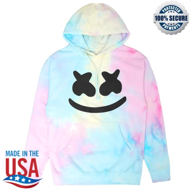 Official Marshmello Apparel Clothing Merch Store Marshmello Smile Tie Dye Sweatshirts Marsh Mello Shop