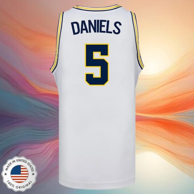 Michigan Wolverines #5 Brooke Daniels Student Athlete White Women's Basketball Jersey Hot Shirt | The M Den Official Merch Store Shop