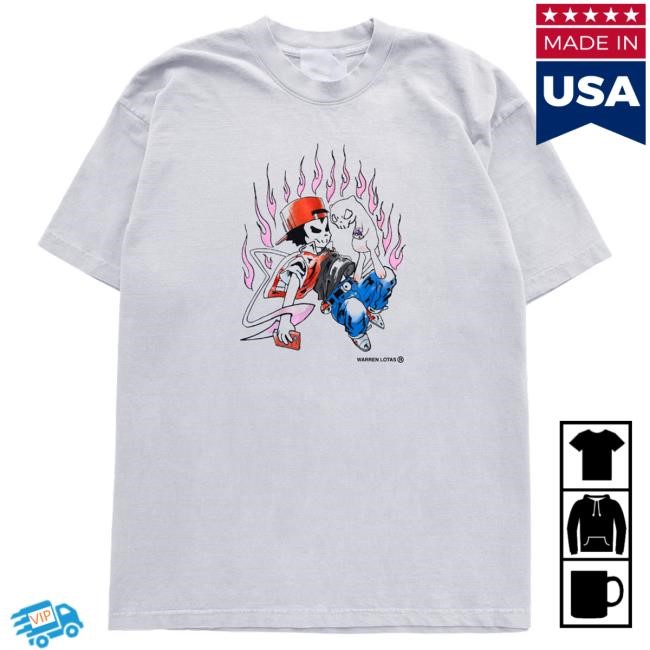Boy and Cat T-Shirt White Warren Lotas Minimal Logo