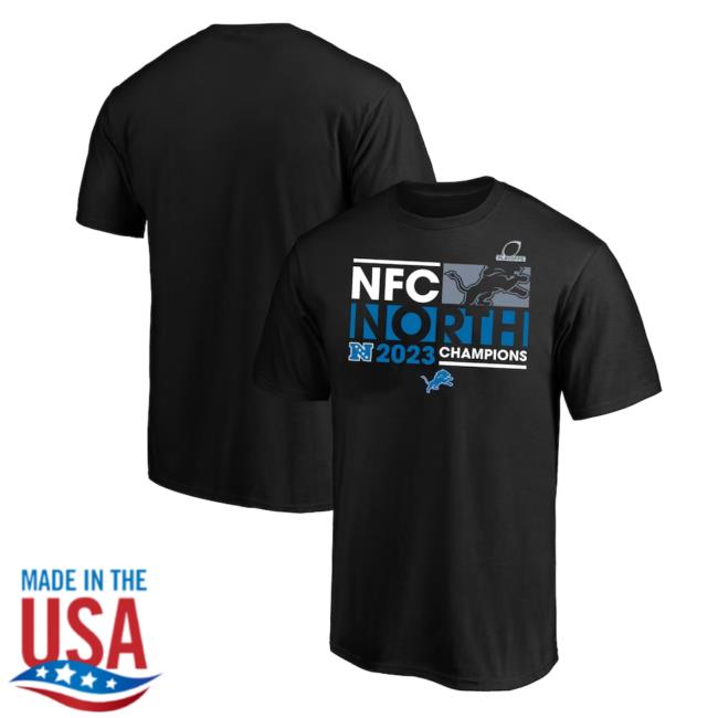 Men's Detroit Lions Fanatics Branded Black 2023 NFC North Division Champions Big & Tall Shirt