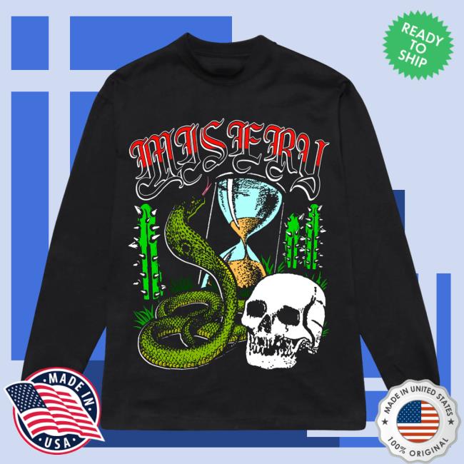 Official Misery Worldwide Misery Worldwide Time Kills Graphic Print Black Long Sleeve Shirts