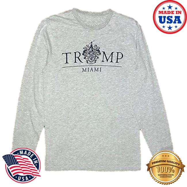 Trump Miami Hotel Men’s - Trump Graphic Logo Grey Mens Long Sleeve Shirts