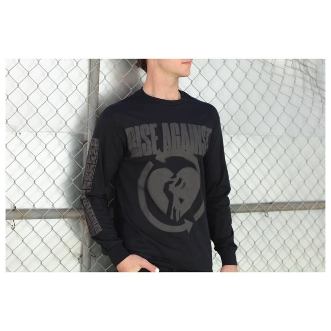 Official Rise Against Blurred HeartFist LS Tee (Black)