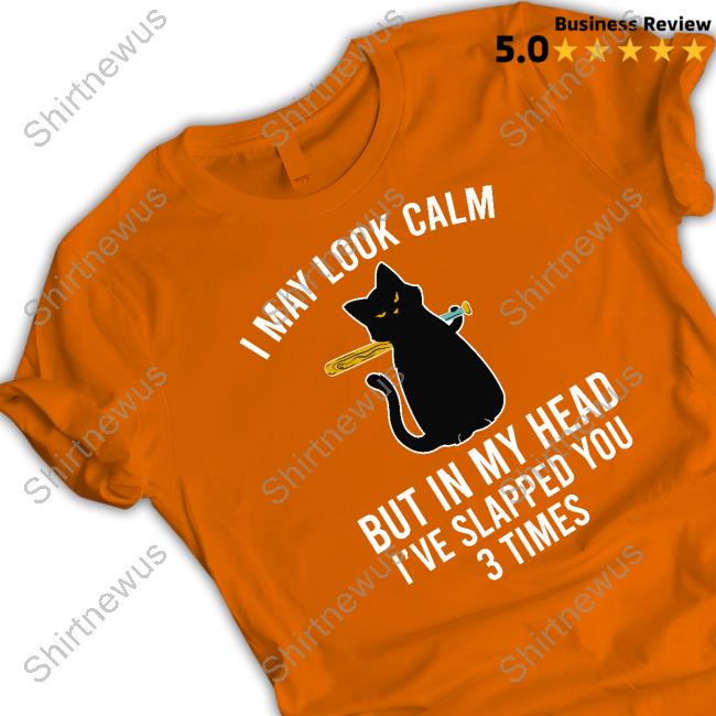 I May Look Calm But In My Head Black Cat Shirt