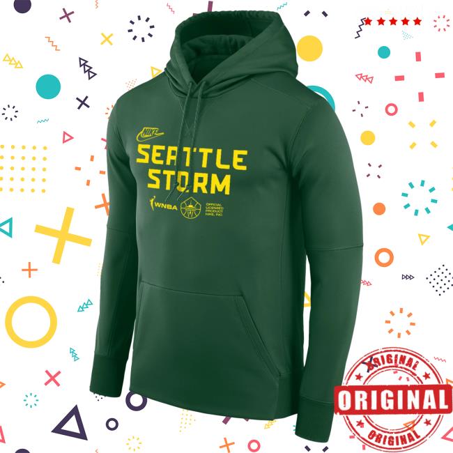 Official Seattle Storm Merch Store Seattle Storm Bigtime Therma Hooded Sweatshirt Green